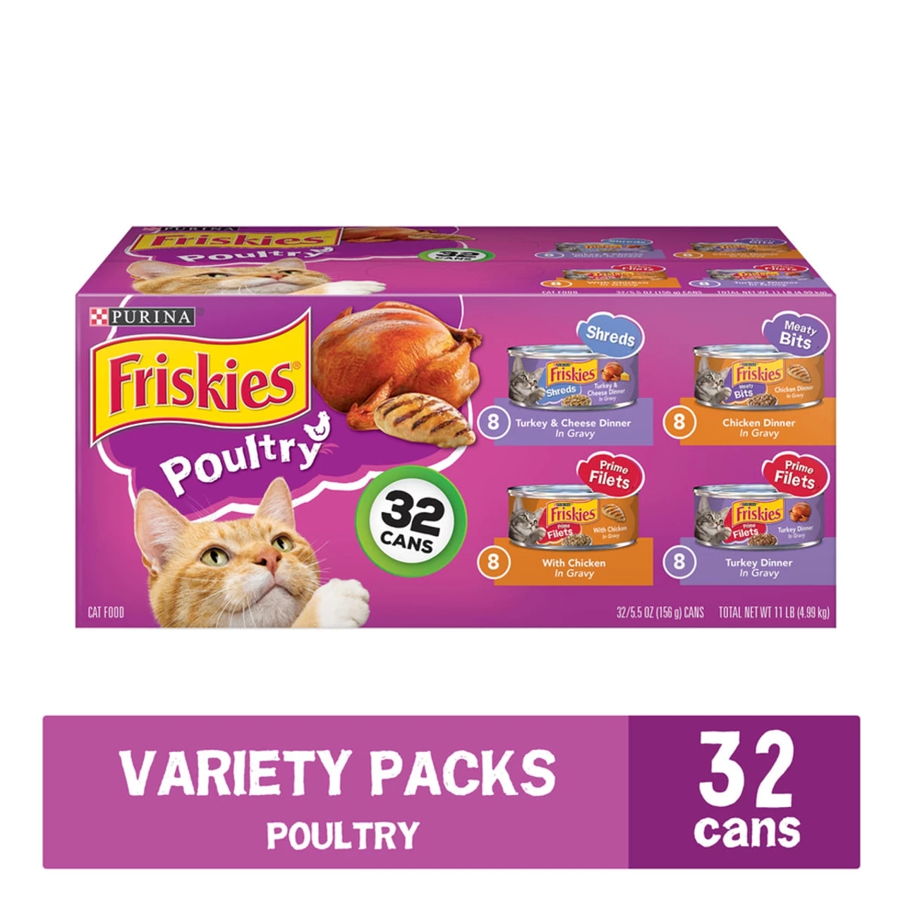 Purina Friskies Gravy Variety Pack, Poultry Shreds, Meaty Bits & Prime Filets - (32) 5.5 Oz 3 Purina Friskies Gravy Variety Pack, Poultry Shreds, Meaty Bits & Prime Filets - (32) 5.5 Oz