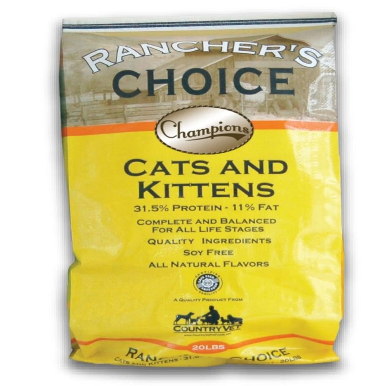 Country Vet Rancher's Choice Champions Cats & Kittens Soy-Free Cat Food - 20 Lbs. 3 Country Vet Rancher's Choice Champions Cats & Kittens Soy-Free Cat Food - 20 Lbs.