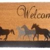 QRRI - Welcome With Horses Running Entrance Mat -Ranch & farm shop only. 1848280 17982.1673454518