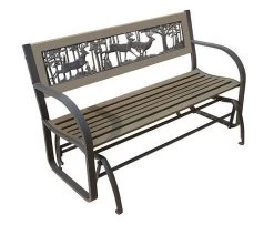Painted Sky - 2-Tone Tube Steel Glider Bench - Bucks