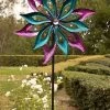 Alpine Dual Floral Windmill Stake With Gems -Ranch & farm shop only. 2155005 94366.1673454867