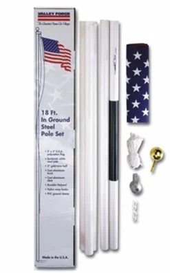 Valley Forge US Flag 18 Ft. Steel In Ground Pole Kit - SFP18F-S