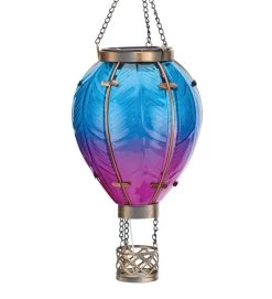 Regal Small Solar Hot Air Ballon Lantern- Purple/Blue
