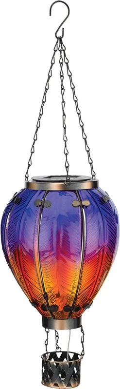 Regal Large Solar Hot Air Ballon Lantern- Purple