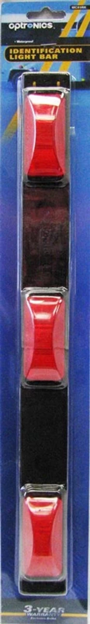 Optronics Light Bar, Red, Identification Light Bar, Surface Mount, Hard Wired Connection 3 Optronics Light Bar, Red, Identification Light Bar, Surface Mount, Hard Wired Connection