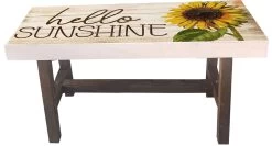 Wooden Hello Sunshine Garden Bench 31.5"