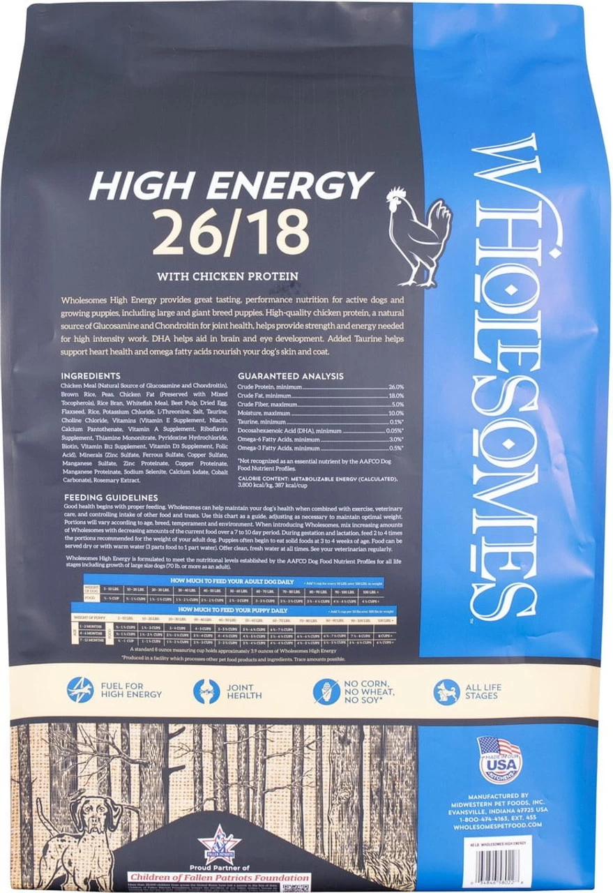 Wholesomes High Energy 26/18 40lb 4 Wholesomes High Energy 26/18 40lb - Image 2
