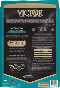 Victor Super Premium Cat Food  Hi-Pro Plus Active Cat And Kitten  Dry Cat Food For Active Cats  All Breeds And All Life Stages From Kitten To Adult, 15lb -Ranch & farm shop only. 2837015 2 03558.1685135480