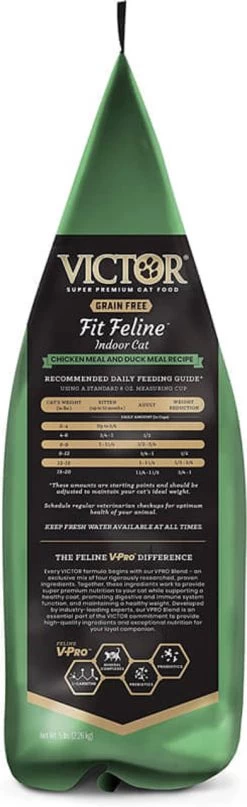 Victor Super Premium Cat Food  Grain Free Fit Feline - Dry Cat Food For Indoor Cats - For All Breeds And All Life Stages From Kitten To Adult, 5lb -Ranch & farm shop only. 2837030 3 04763.1685135591