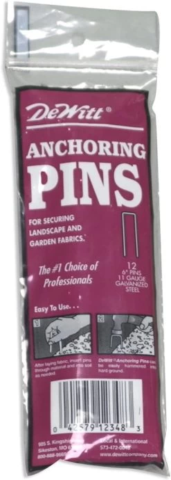 DeWitt AP75 Anchor Pins, 6 In L, 6 In W, 1 In Thick, Steel
