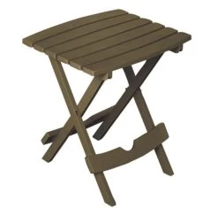 Adams Quik-Fold Earth Brown Resin Outdoor Side Table