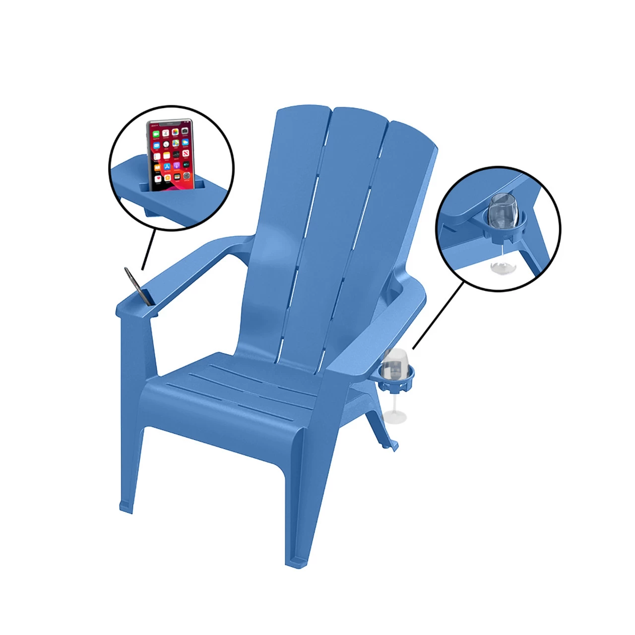 Gracious Living Deluxe Contour Adirondack Chair With Cup And Smart Phone Holder 4 Gracious Living Deluxe Contour Adirondack Chair With Cup And Smart Phone Holder - Image 2